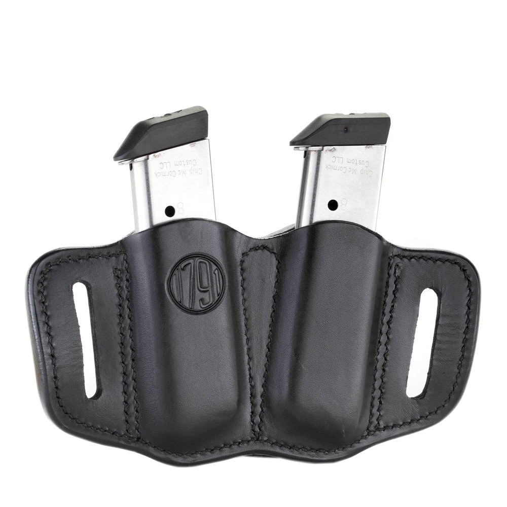 1791 Gunleather Mag Holster 2.1 - Double Mag Pouch for Single Stack Magazines, OWB Magazine Pouch for Belts