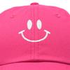 DALIX Smile Baseball Cap Smiling Face Happy Dad Hat Men Women Teens in Hot Pink view 2