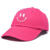 DALIX Smile Baseball Cap Smiling Face Happy Dad Hat Men Women Teens in Hot Pink view 4