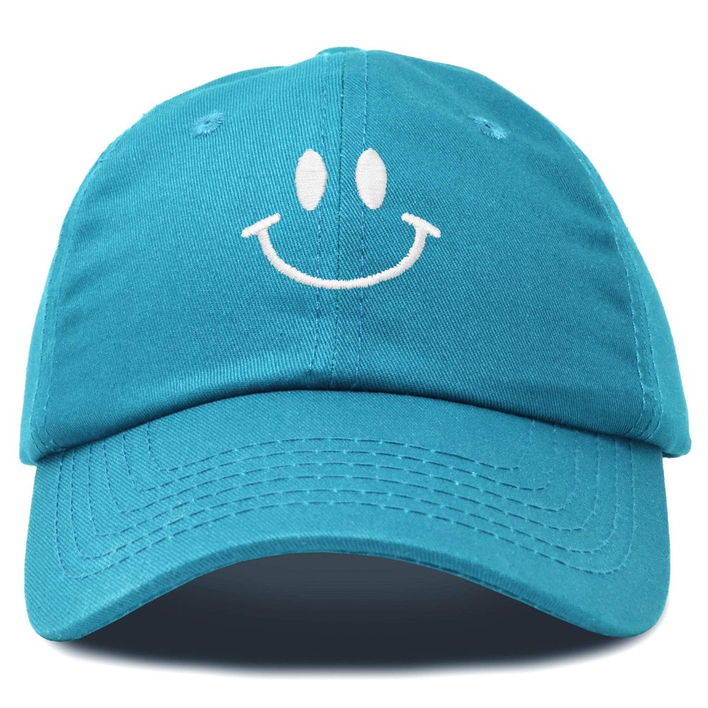 DALIX Smile Baseball Cap Smiling Face Happy Dad Hat Men Women Teens in Teal