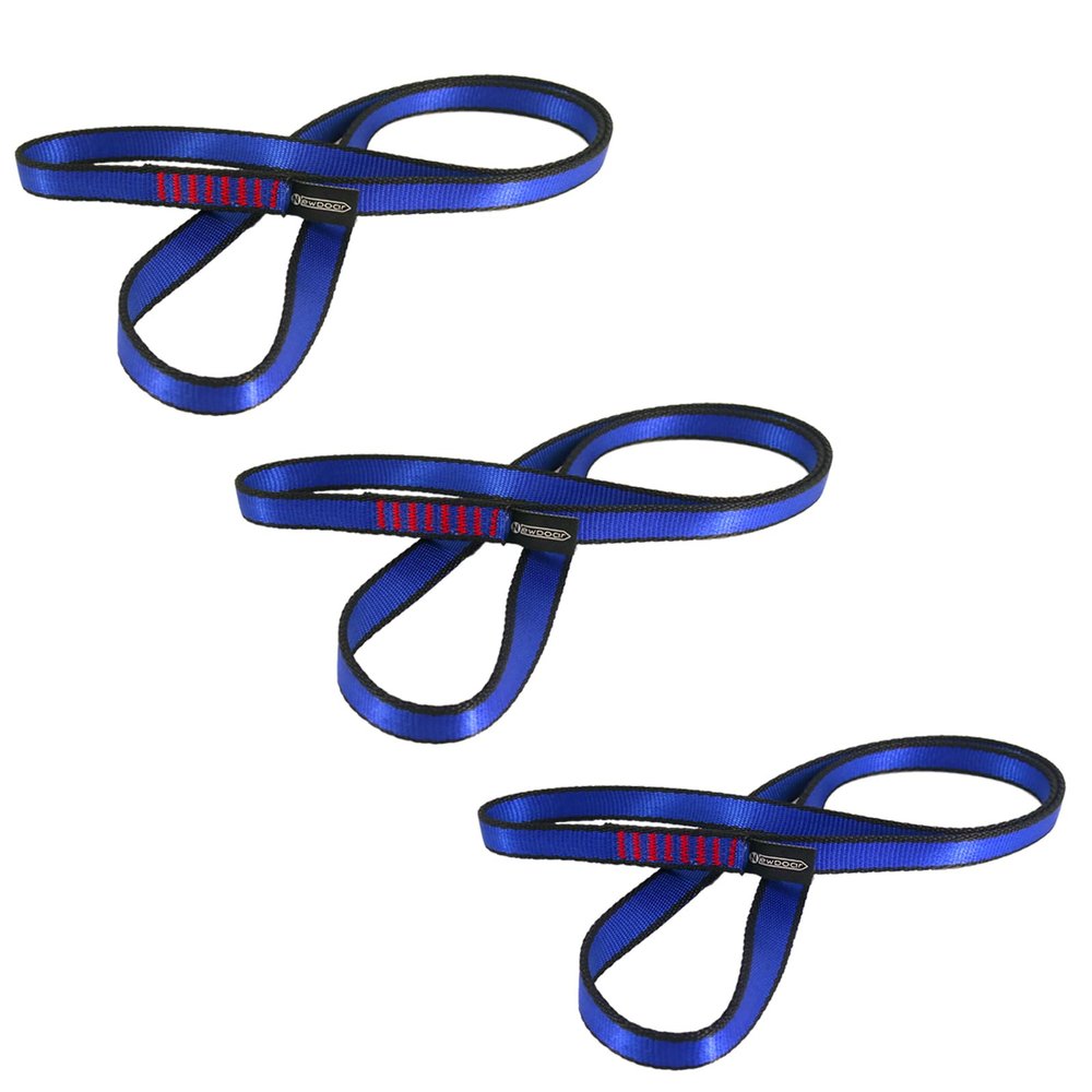 NewDoar 16mm Climbing Sling UIAA CE Certified,23KN EN566 Certified,Climbing Utility Cord Rock Climbing,Creating Anchors System,Rappelling Gear,Perfect for Tree Work(Blue 24" 3pcs)