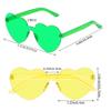Fengek 6 Pcs Heart Shape Sunglasses Frameless Transparent Glasses Party Favors for Women, Multicolor 1 view 2