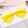 Fengek 6 Pcs Heart Shape Sunglasses Frameless Transparent Glasses Party Favors for Women, Multicolor 1 view 4