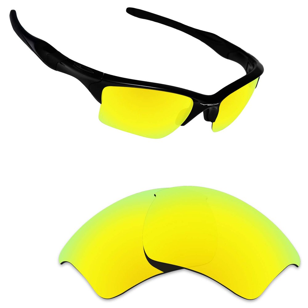 Alphax 24K Gold Mirrored Polarized Replacement Lenses for Oakley Half Jacket 2.0 XL Sunglasses