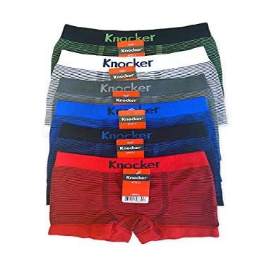 The Lovely Boy's Pack of 6 Seamless Boxer Briefs (bps015, Thin Stripe, L)