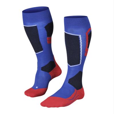 FALKE Men's SK4 Ski Socks, Merino Wool, Knee High, Light Cushion, Breathable Quick Dry, Winter Athletic Sock, Blue (Olympic 6940), 6.5-8.5, 1 Pair