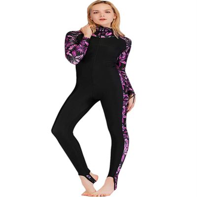 Cokarsey Women's Long Swimsuit One Piece Long Sleeve Sun Protection Rash Guard with Hood