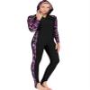 Cokarsey Women's Long Swimsuit One Piece Long Sleeve Sun Protection Rash Guard with Hood view 4