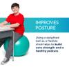 Bouncyband Medium Balance Ball, Green  Create Flexible Seating to Improve Focus in The School, Office, or Home with This No-Roll  21.6 (55cm) Ball for People Between 5-56 Tall view 4