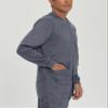 Landau Proflex Tailored Fit Stretch 3-Pocket Warm-Up Scrub Jacket for Men 3170 Steel LGE view 2