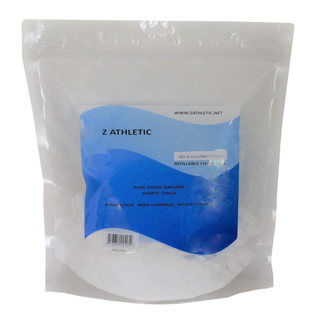 Z ATHLETIC 2oz Refillable Chalk Ball & 5oz Loose Chalk for Gymnastics, Weightlifting, Climbing, White (5 Ounces)