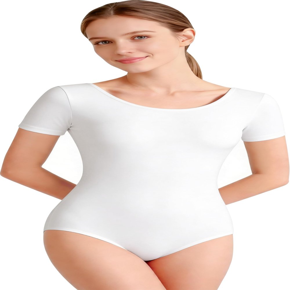 DANSHOW Women Short Sleeve Ballet Leotards for Adult Dance(YW4027-XL-07)