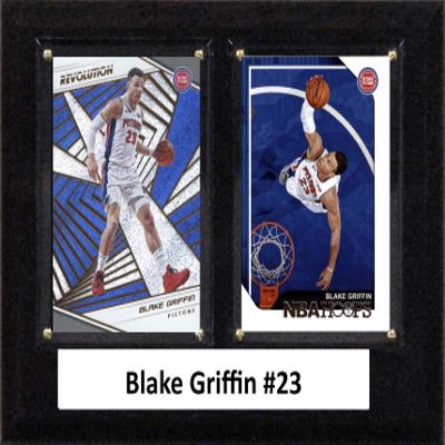 C&I Collectables NBA Detroit Pistons Mens 68BLGRIFFENDETNBA 6"x8" Blake Griffen Detroit Pistons Two Card Plaque, Brown, N/A