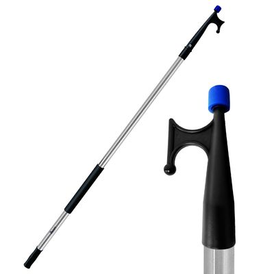 RainierSupplyCo Boat Hook with Telescoping Extension Push Pole for Docking & Mooring - Extends from 4.5 to 8 ft - Floating & Lightweight Boating Pole with Nylon Tip & Threaded End for Boat Accessories