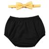 easyforever Unisex Baby Boys Girls Gentleman Birthday Party Outfit Bloomer with Bowtie Set Photo Daily Wear Black&Yellow One_Size view 2