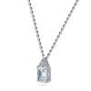 BERRICLE Sterling Silver Solitaire 2.1 Carat Emerald Cut Cubic Zirconia CZ Anniversary Pendant Necklace for Women, Rhodium Plated 18 inch view 2