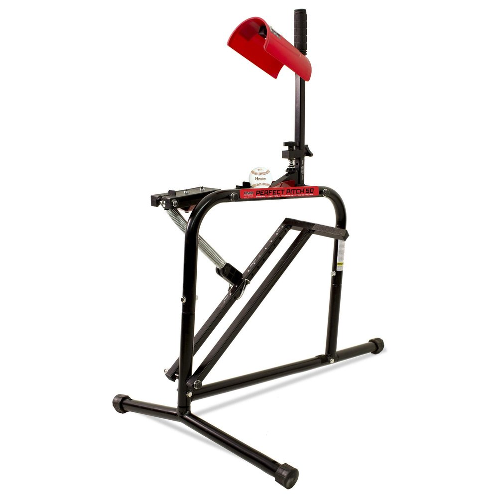 Heater Sports Perfect Pitch 50 MPH Portable Baseball & Softball Pitching Machine (#PP149) - Durable, Lightweight, & Accurate Training Tool for Kids, Teens, & Adults | for Fielding & Hitting Practice