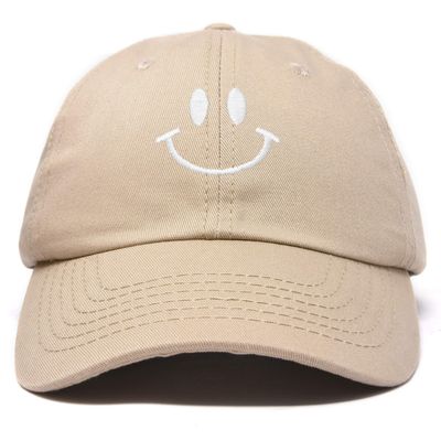 DALIX Smile Baseball Cap Smiling Face Happy Dad Hat Men Women Teens in Khaki