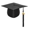 TopTie Shiny Kindergarten Child Size Graduation Cap Hat with 2025 Tassel-Black view 1
