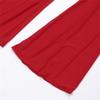 Awoscut Women See Through Sheer Mesh Pants Beach Swimsuit Bikini Bottom Cover up Party Club Elastic High Waist Wide Leg Pants D-red view 4