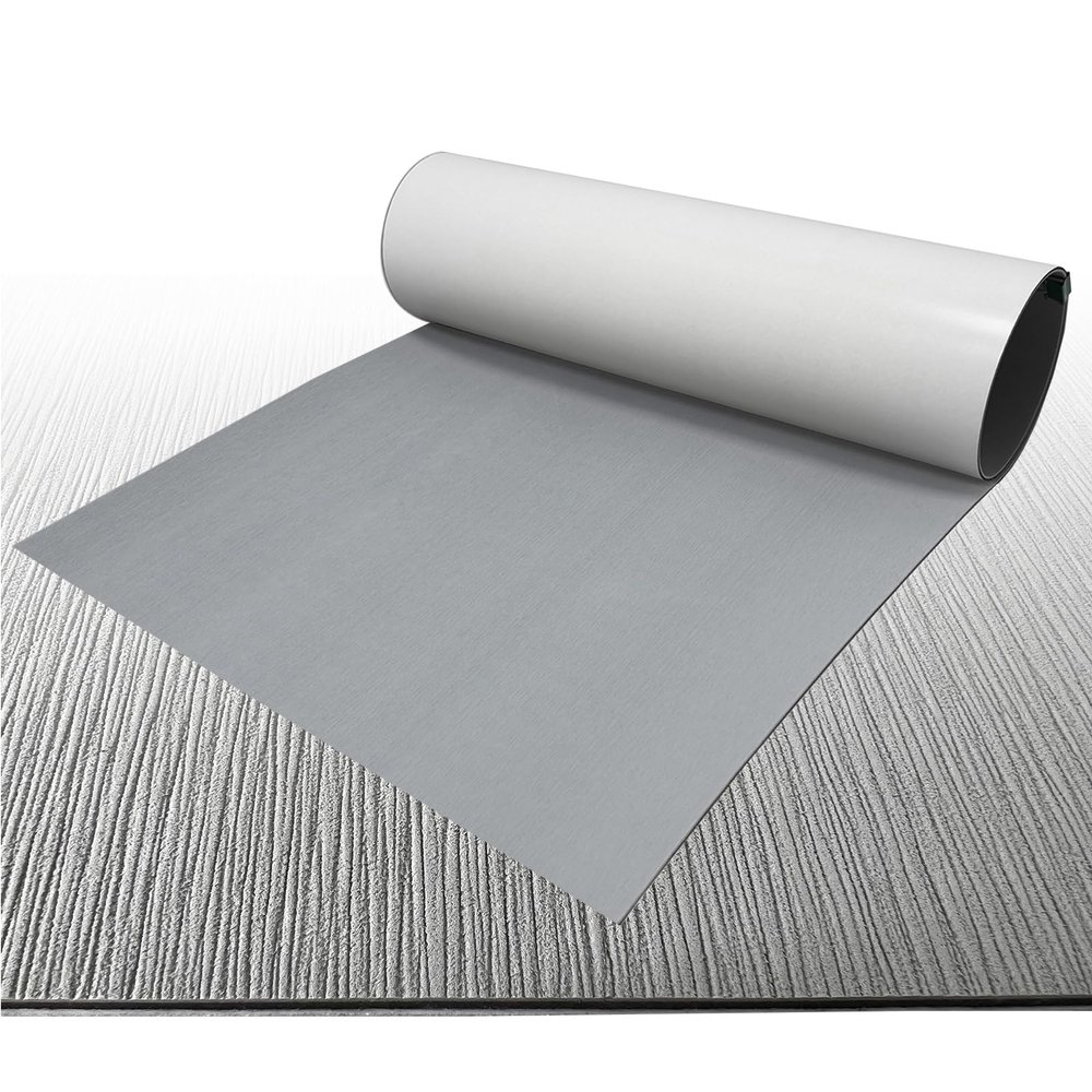 CHURERSHINING Boat Flooring Mat EVA Foam Boat Decking Marine Carpet Faux Teak Sea Decking Mat Non-Slip Self-Adhesive Flooring Material for Pontoon Yacht Surfboard Swim Platform RV Floor 94" x 35"