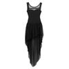 FEESHOW Big Girls Mesh Open Back Lyrical Dance Dress Ballroom Dancing Costumes Leotard High Low Flowy Sheer Skirt Black 13-14 view 3