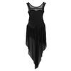 FEESHOW Big Girls Mesh Open Back Lyrical Dance Dress Ballroom Dancing Costumes Leotard High Low Flowy Sheer Skirt Black 13-14 view 4