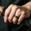 ThunderFit Silicone Wedding Ring for Men - Rubber Engagement Band - Width 8.0mm Thickness 2.0mm (Olive Green, 6-6.5 (16.90mm) view 2