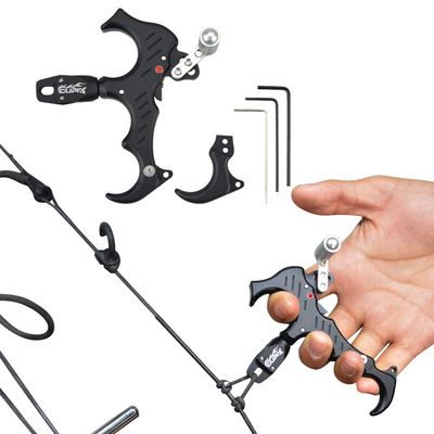 SHARROW Archery Bow Release Aids 3 Fingers 4 Fingers Bow Release Automatic Thumb Trigger Caliper 360 Degree Rotate Clamp Compound Bow Accessories