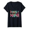 Womens Poodle Mama Shirt Women Dog Lover Mothers Day V-Neck T-Shirt view 1