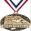 Cornhole Medals, 2" Gold Cornhole Medal Award with Free Custom Engraving 50 Pack view 1
