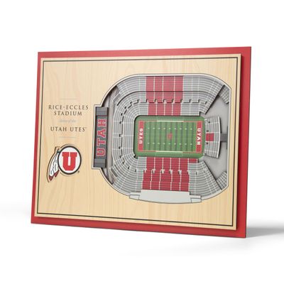 YouTheFan NCAA Utah Utes 5-Layer StadiumView 3D Wall Art - Rice-Eccles Stadium