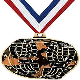 Mud Run Medals, 2" Gold Mud Racing Medal Award with Free Custom Engraving 10 Pack
