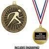 Crown Awards Running Medals, 2" Gold Abstract Runner Medal Award with Free Custom Engraving 50 Pack view 2
