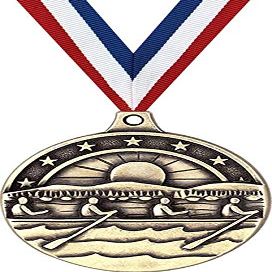 Rowing Medals, 2" Gold Rowing Medal Award with Free Custom Engraving 50 Pack