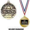 Rowing Medals, 2" Gold Rowing Medal Award with Free Custom Engraving 50 Pack view 3