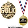 1st Place Medals, 2" Gold First Place Medal Award with Free Custom Engraving 100 Pack Prime view 2