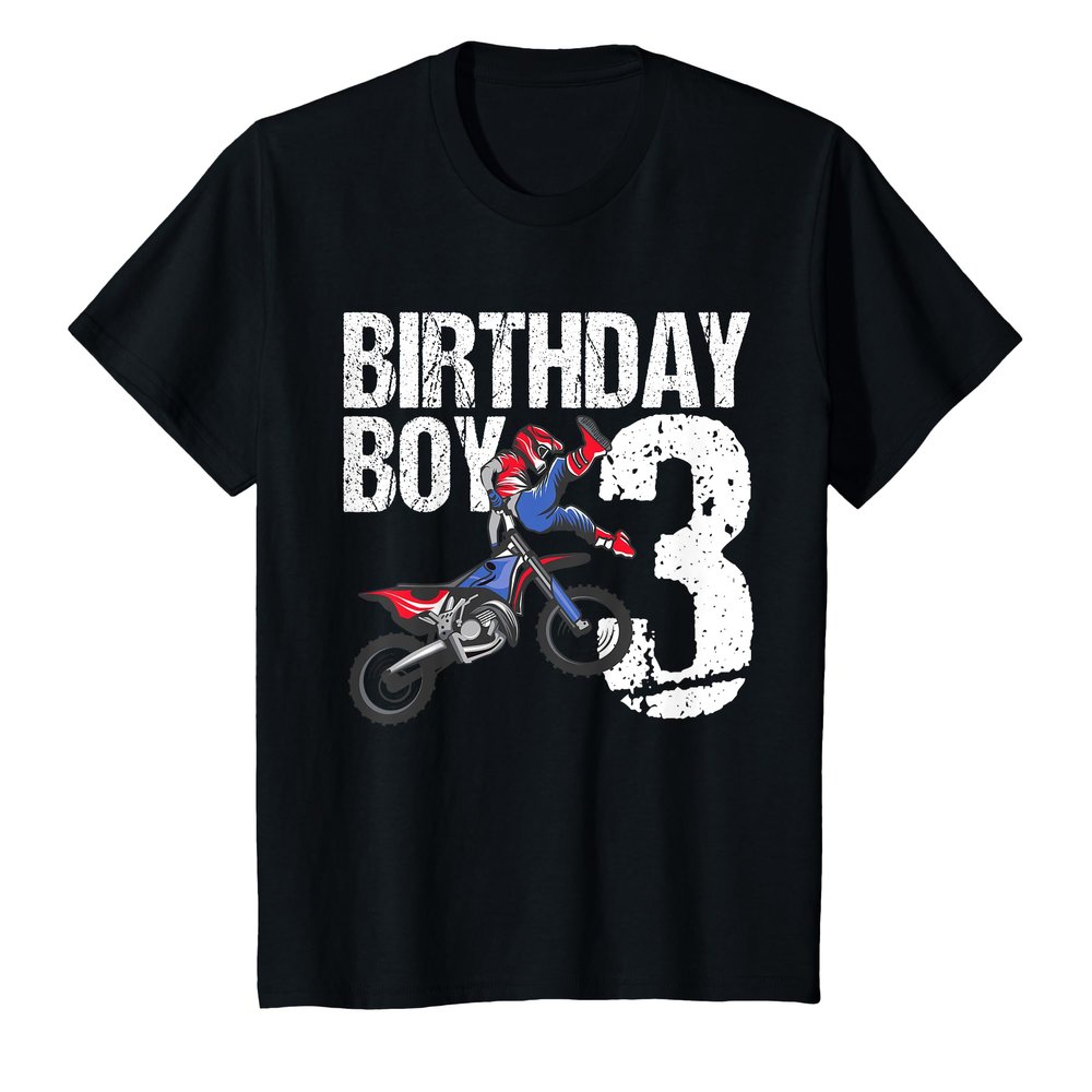 3 Year Old Dirt Bike Birthday Party Motocross MX 3rd Gift T-Shirt