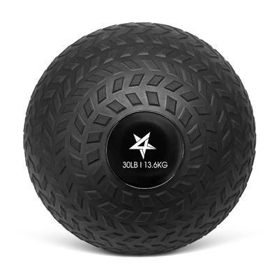 Yes4All Slam Balls, 10-40lb Weighted Ball Weight, Durable PVC Sand Filled Workout Dynamic Slam Ball for Strength Training, Tread, Black, 30lbs