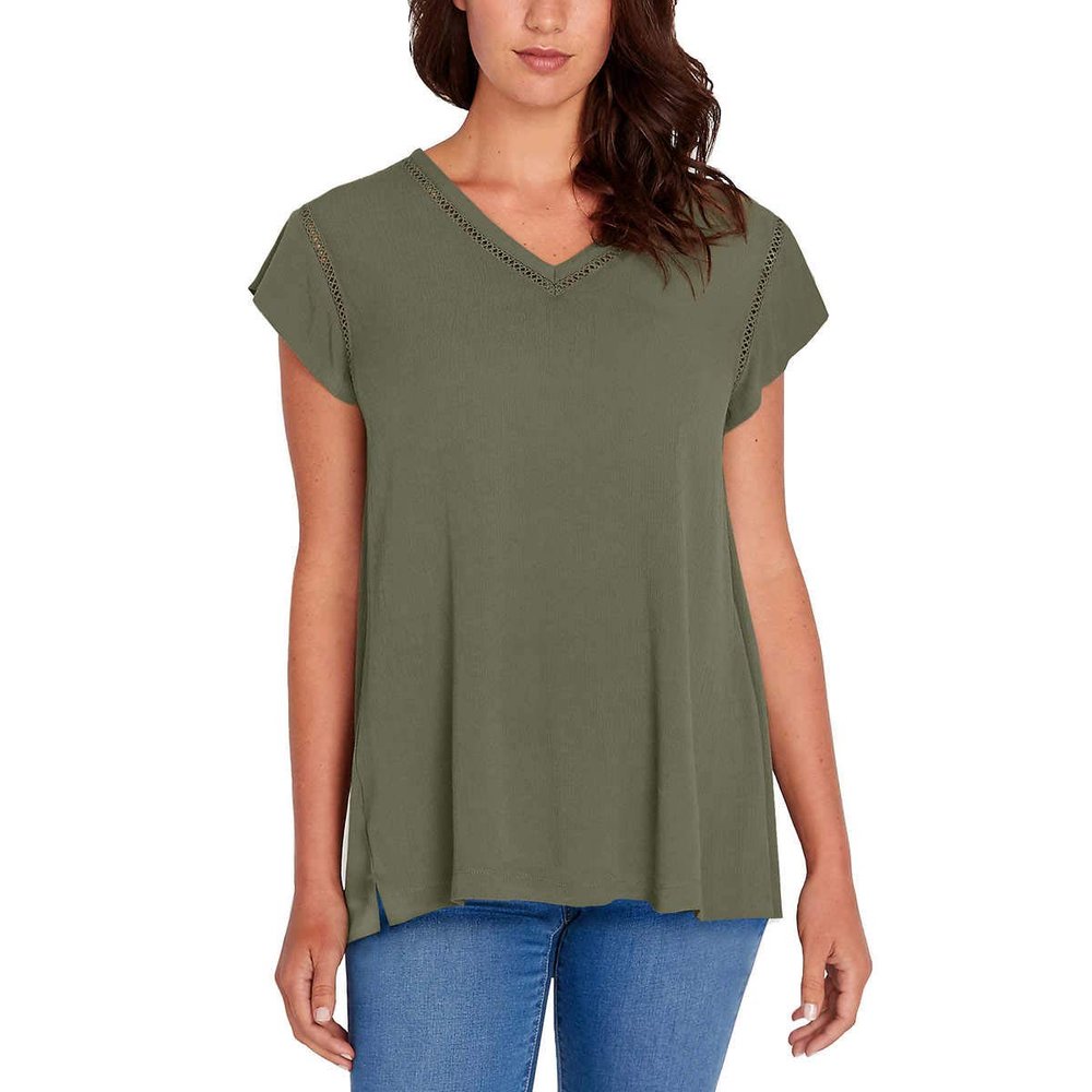 BUFFALO by David Bitton Ladies' Short Sleeve Top (x-Small, Olive)