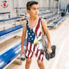 4 Time All American Sublimated Wrestling Singlet  Stitched & Durable Mens Singlet  Singlet for Wrestling, MMA & Powerlifting Wrestling Singlet Youth Boys (USA White, XXS/YL 51-70 lbs.) view 3