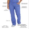 Landau Proflex Tailored Fit Comfort Stretch 4-Pocket Scrub Pants for Women 2043 Galaxy view 3