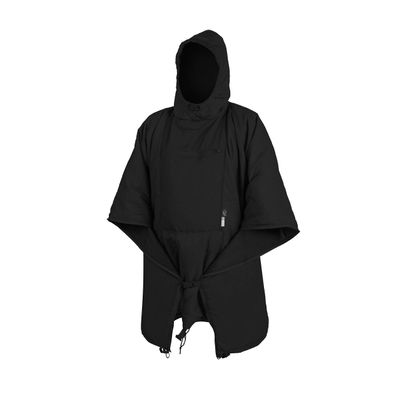 Helikon-Tex Swagman Roll Military Poncho, Bushcraft Line - Multi-purpose Rain Poncho & Emergency Cape - Survival and Military Gear - Woobie Blanket & Jacket (Black)