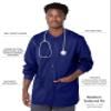 Landau Proflex Tailored Fit Stretch 3-Pocket Warm-Up Scrub Jacket for Men 3170 True Navy view 2