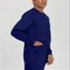 Landau Proflex Tailored Fit Stretch 3-Pocket Warm-Up Scrub Jacket for Men 3170 True Navy view 3