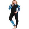 Cokarsey Women's Long Swimsuit One Piece Long Sleeve Sun Protection Rash Guard with Hood view 3