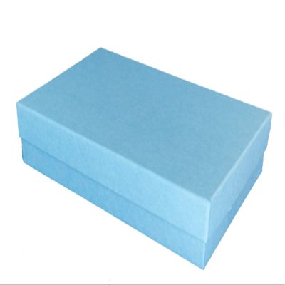 888 Display - Pack of 10 Boxes of 5 7/16" x 3 1/2" x 1"H Light Blue Kraft Cotton Filled Jewelry Boxes