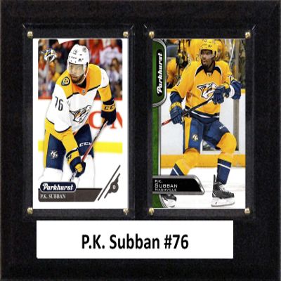 C&I Collectables NHL Nashville Predators Mens 68SUBBANNHL 6"x8" P.K. Subban Nashville Predators Two Card Plaque, Brown, N/A