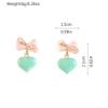 HAPPYAN Fashion Clip On Earrings for Women Charm Enamel Heart Bowknot No Pierced Earrings (Bow-knot heart) view 4