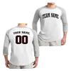 Custom 3-Quarter Sleeve Baseball T-Shirt (Grey, Adult X-Small) view 1